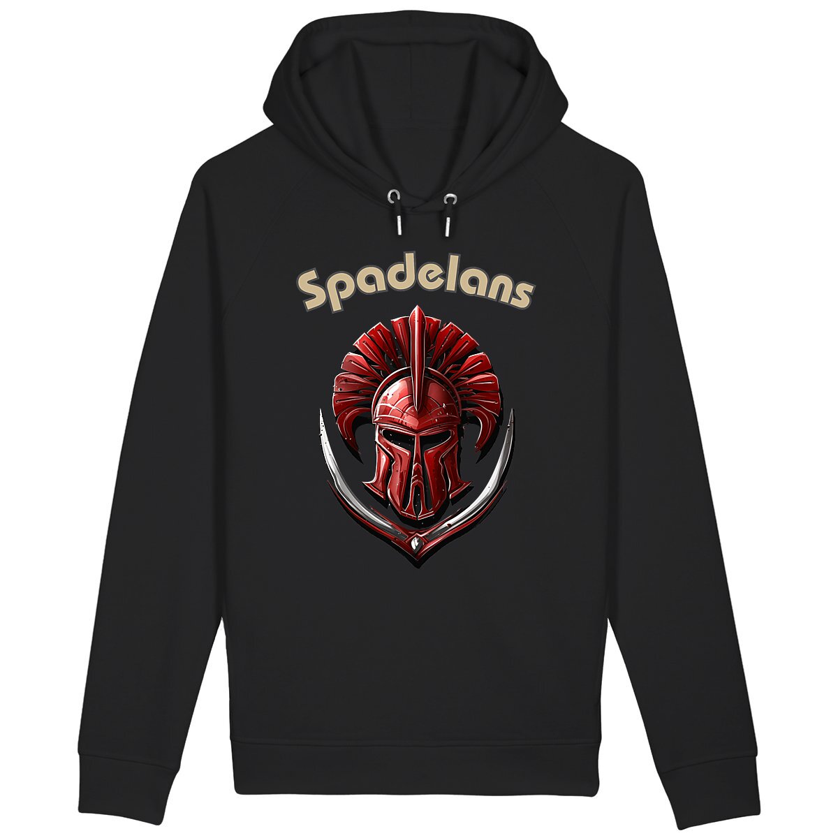 Spadelans Amyclas, sweat à capuche pour le padel avec poches latérales, coton bio, noir