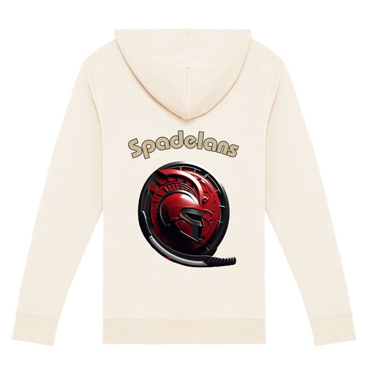 Spadelans Hippocoon, sweat zippé pour le padel, coton bio, verso ivoire