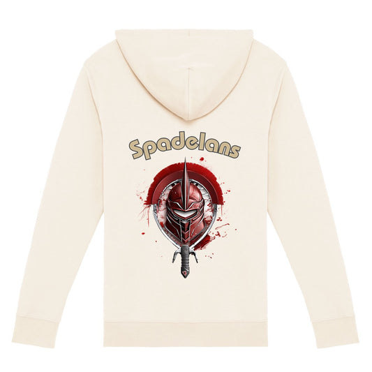 Spadelans Lacédémon, hoodie zippé pour le padel, coton bio, verso ivoire