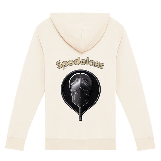 Spadelans Lélex, hoodie écologique avec fermeture éclair pour le padel, coton bio, verso ivoire